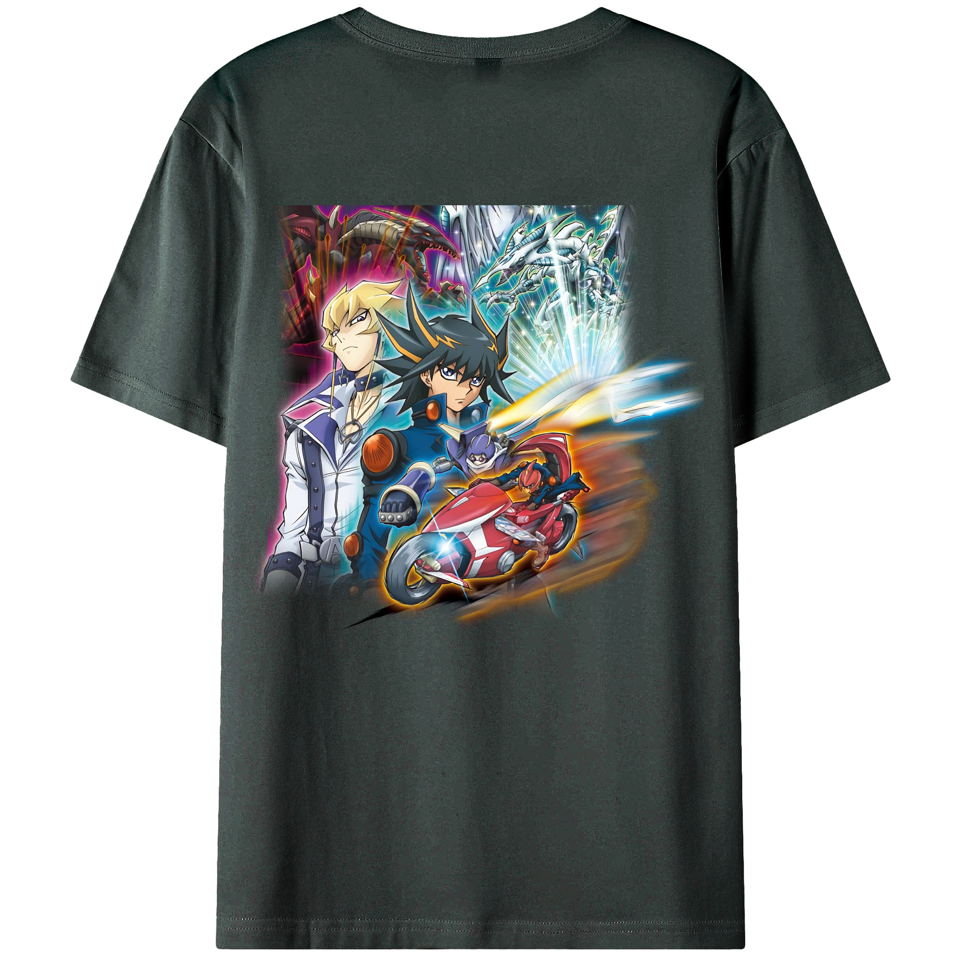 （画像用） 遊☆戯☆王 Yu-Gi-Oh! 綿100％ メンズ半袖Tシャツ（バックプリント） 通気性
